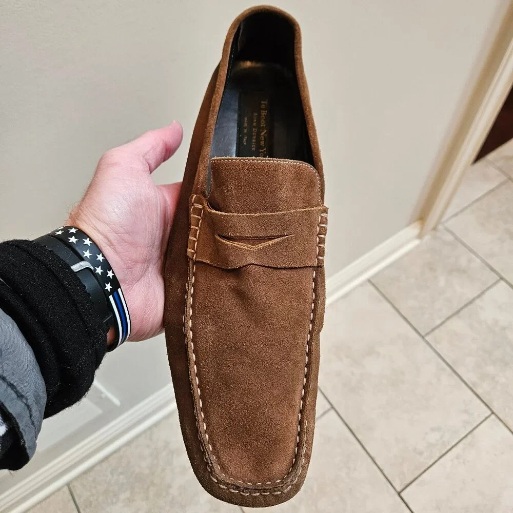 To Boot New York Men's Suede Loafers, Brown, Sz 12   Made in Italy - Picture 14 of 16